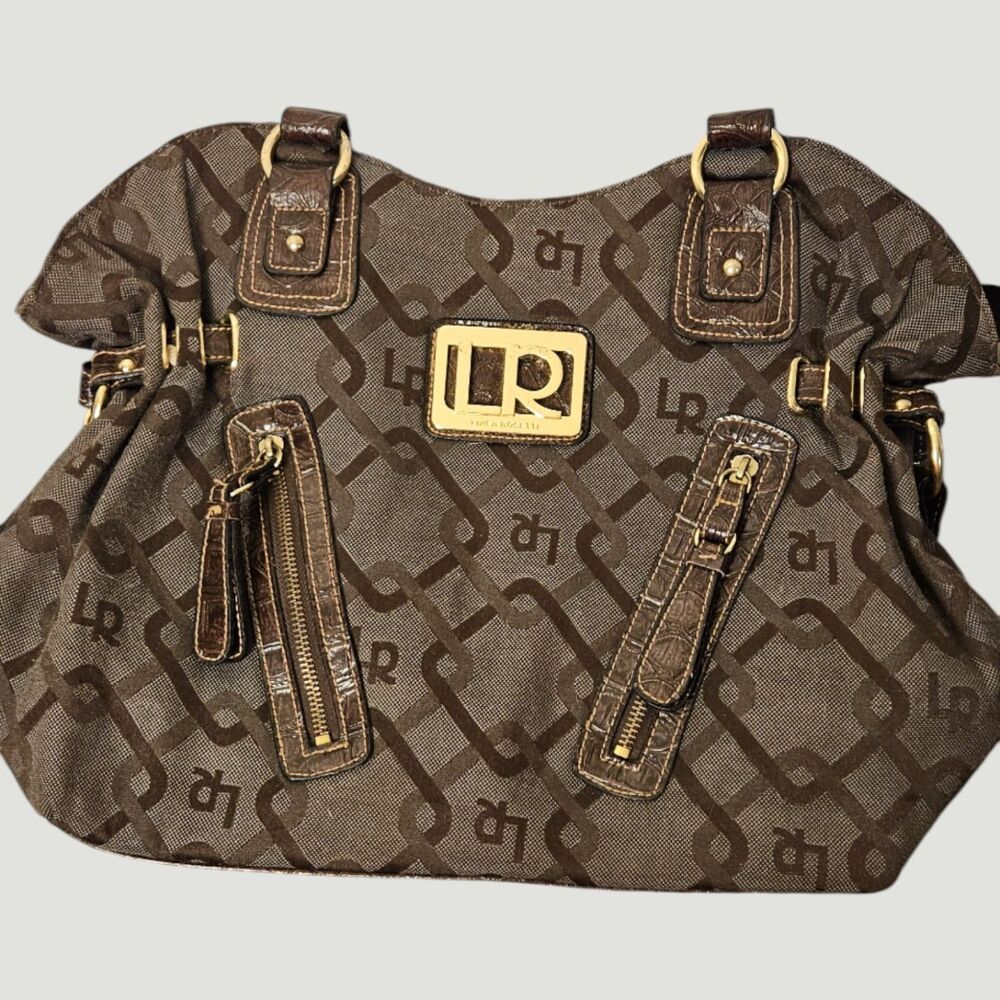 Line Rosetti Brown and Tan Tote Style Purse -- ITEM #3654 - Picture 7 of 7